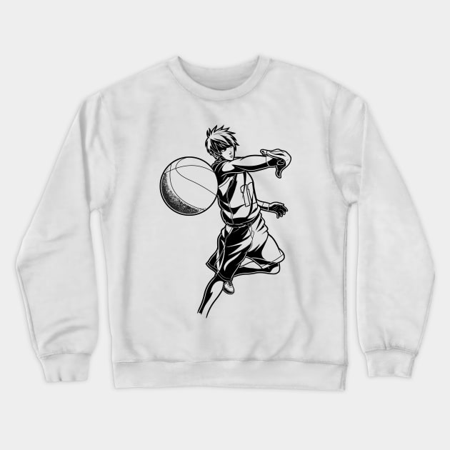 Kuroko in Action Line Art Crewneck Sweatshirt by Paradox Studio